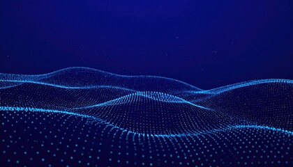 Abstract blue wavy mesh background representing data flow and connectivity
