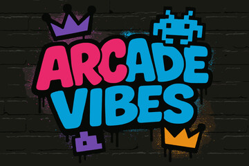Fototapeta premium Arcade Graffiti Burst. Graffiti Simplified: 