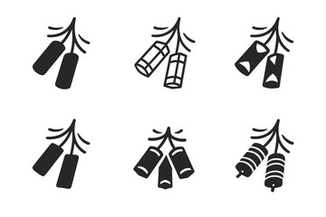 Obraz premium Cultural Celebration Logos. Cultural Celebrations (Lunar New Year, Diwali, etc.). Set Logo of Cultural Celebrations: firecrackers with abstract motion lines.