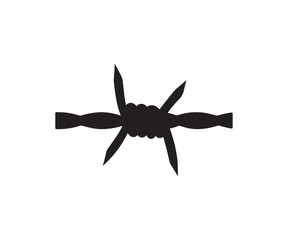 Barbed wire knot vector silhouette design isolated on white background