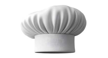 White Chef's Hat on Black Background