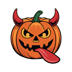 Evil Jack O Lantern Pumpkin Halloween Vector