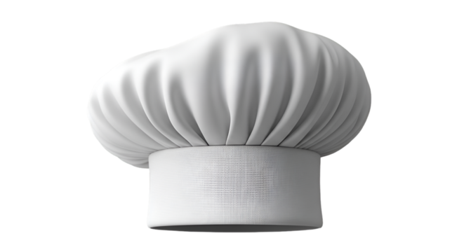 White Chef's Hat on Black Background
