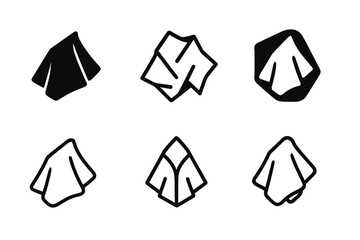 Tissue Logo Variations. Used Tissues. Set Logo of Used Tissues: folded used tissue icon. harmonious logo variations of the same emblematic concept, each with