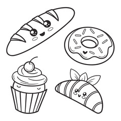 Vector art of cute bakery isolated on white