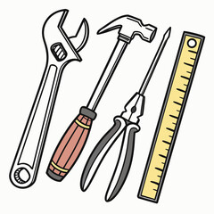 Vector art of hand tools