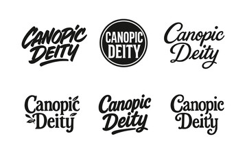 Fototapeta premium Harmonious Lettering Grid. Canopic Deity. Set lettering. harmonious lettering variations of the same emblematic concept (Dynamic brushstroke graffiti