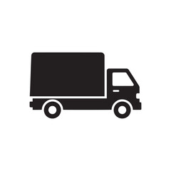 Vector art of black truck icon for delivery, shipping, and transportation use