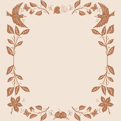 Autumn Flyers and Thanksgiving Flyers with Autumn Leaves Frame
