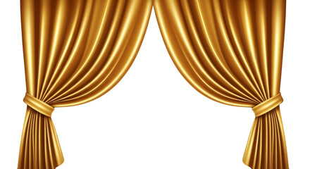 Luxurious Golden Stage Curtains