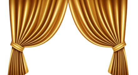 Luxurious Golden Stage Curtains