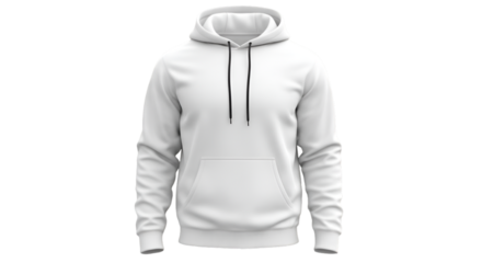 Plain White Hoodie with Black Drawstrings