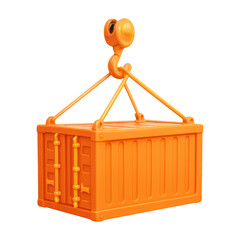 PNG Vibrant orange shipping container illustration.