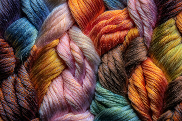 Close-up of colorful handmade textile embroidery