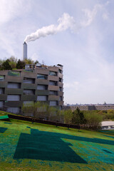 Amager Bakke known as Amager Slope or Copenhill, combined heat and power waste to energy plant with...