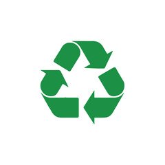 green recycling emblem vector three arrow loop recyclable icon for labels packaging public awareness and eco branding
