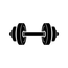 Vector art of black silhouette of a dumbbell