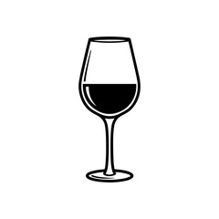 Vector art of glass of red wine