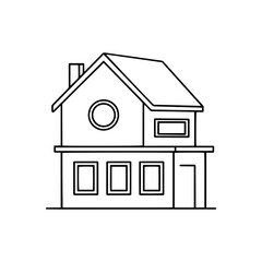 Vector art of simple line drawing of a house