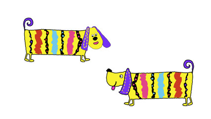 This delightful hand drawn sketch features a dog in a childs drawing style with simple lines and a playful innocent charm perfect for adding a fun nostalgic touch