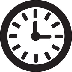 Simple illustration of a black  clock icon
