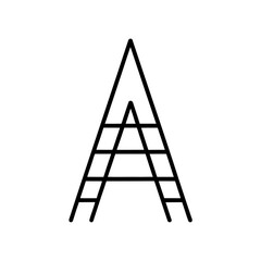 Illustration of a ladder with triangle top on transparent background
