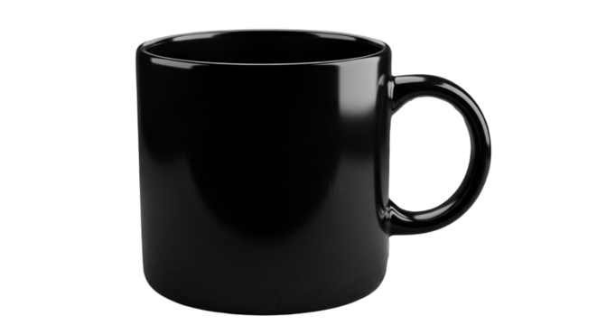 Sleek Black Mug on a Black Background