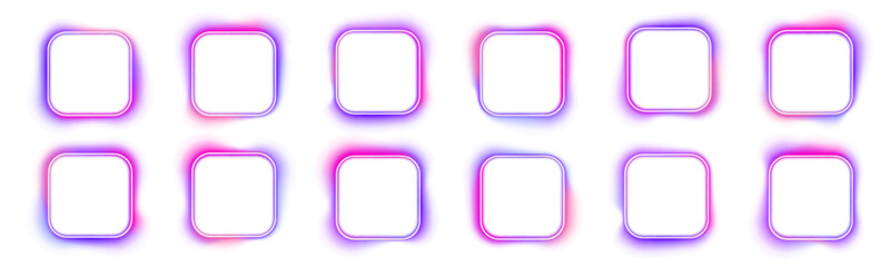 Geometric neon shapes arranged in a symmetrical layout. Bright lines glow against a deep dark background. Designed for sci-fi visuals and futuristic themes.