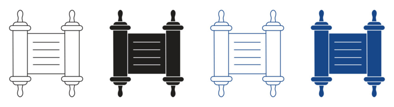 Torah scroll icon set , vector illustration .