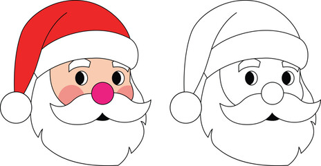 Santa claus face coloring page