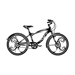 Fototapeta premium Stylized bicycle silhouette, perfect for branding, logo design, or creative projects relating to cycling, recreation, and healthy lifestyle promotion