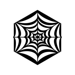Abstract optical illusion pattern with geometric shapes in bold black and white creates a mesmerizing modern design element for backgrounds or creative projects