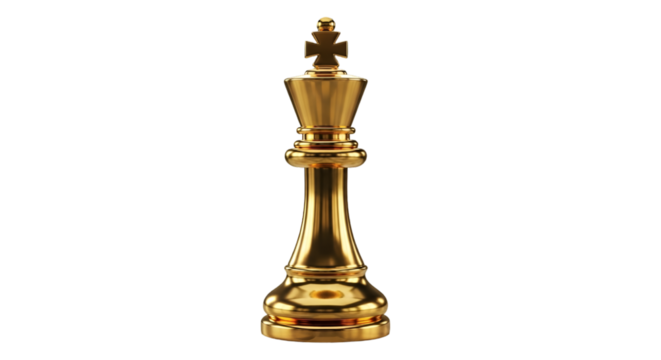 Golden Chess King Piece on Black Background