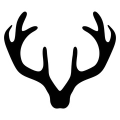 Obraz premium Vector art of silhouette of deer antlers a symbol of nature, strength, and wilderness, perfect for outdoor and rustic designs