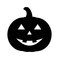 Vector art of jackolantern silhouette a classic halloween pumpkin with a carved face, perfect for spooky designs, autumn themes, and festive decorations
