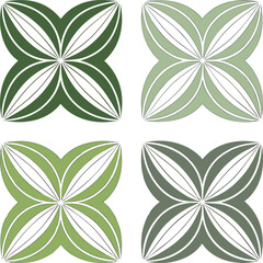 Four abstract organic shapes green light vector
