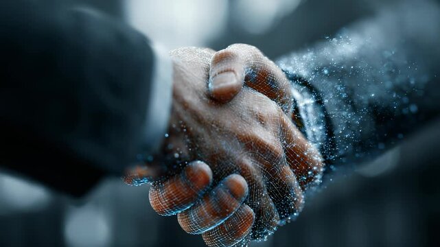 men in the street hake hands
