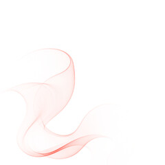 Gentle red or pink wavy flow on a white background. Eps 10