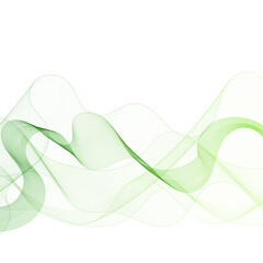 Horizontal wave of yellow-green lines on a white background. Eps 10