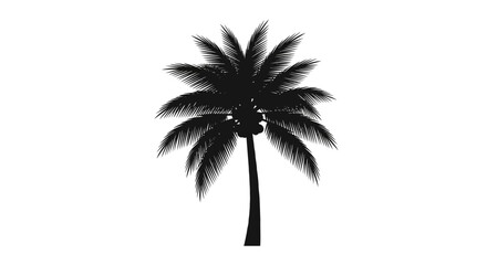 Fototapeta premium Silhouette of a coconut palm tree illustration