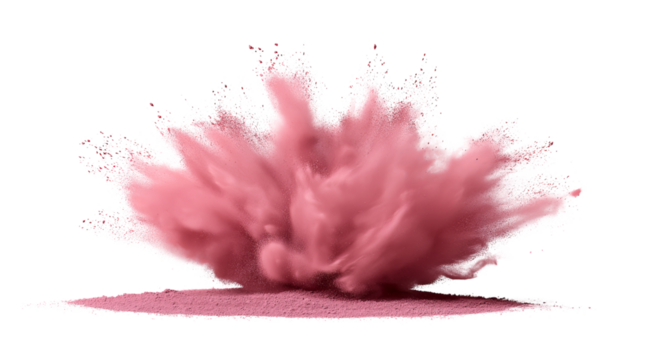 Pink Powder Explosion isolated on a transparent background 1