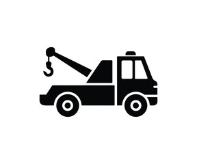 Naklejka premium Minimal tow truck silhouette vector illustration