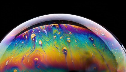 Abstract Iridescent Bubble Transparent High Quality Closed Up