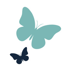 Pastel Butterfly Pair in Flight