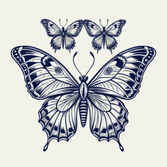 Vibrant Blue Butterfly in Flight