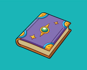 Magic Spellbook With Glowing Symbols Illustration | Ancient Book Of Spells Halloween Art