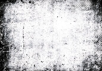 Obraz premium Grunge halftone distressed black and white texture background with vintage paper and rough surface design 