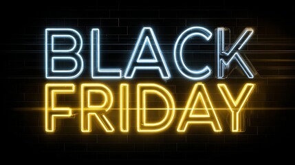 Obraz premium Illuminate your seasonal sales with this eye-catching Black Friday neon sign, perfect for advertising and grabbing customer attention