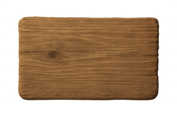Fototapeta premium Wooden sign plank with natural texture, rustic empty board for message, isolated on transparent background