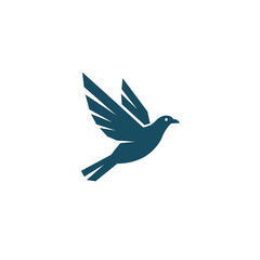 Obraz premium Stylized flying dove icon symbolizing peace and freedom